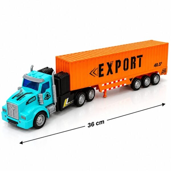 Camion TIR cu telecomandă pentru copii, lumini și sunete, acumulator inclus, 3+ ani