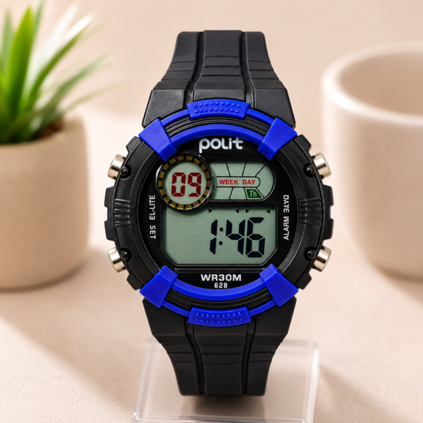 Ceas sport pentru copii, Negru/Albastru