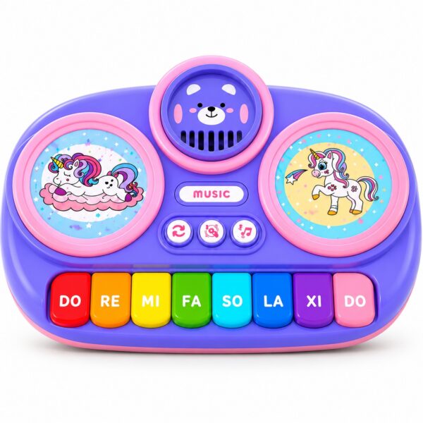 Pian interactiv pentru copii cu lumini și sunete, orgă interactivă, 12+ luni, mov