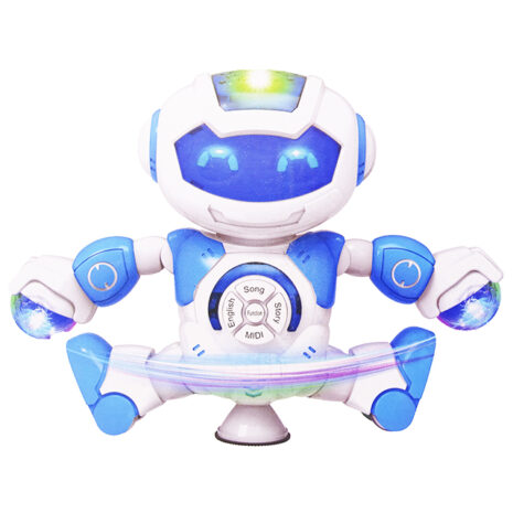 Robot Interactiv Rotire 360, Vorbeste, Merge si Danseaza, Lumini LED Sunete Melodii, Jucarie pentru Copii prescolari, Limba Engleza