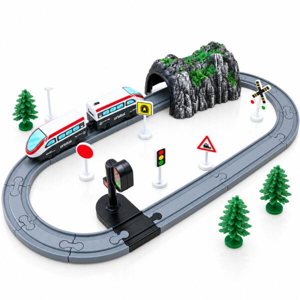Set interactiv trenuleț cu șine, accesorii incluse, +3 ani
